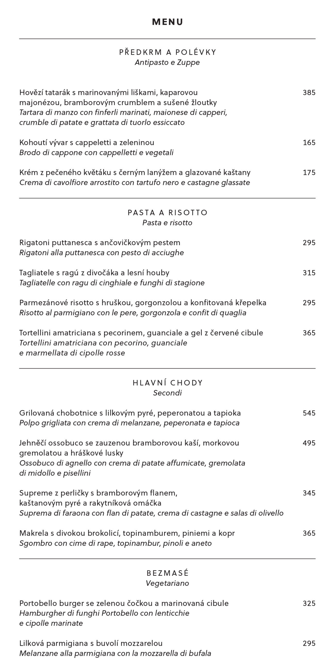 Bistroteka menu