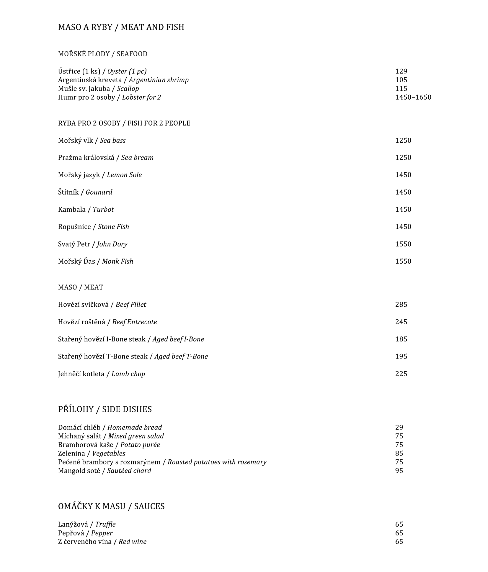 Bistroteka menu