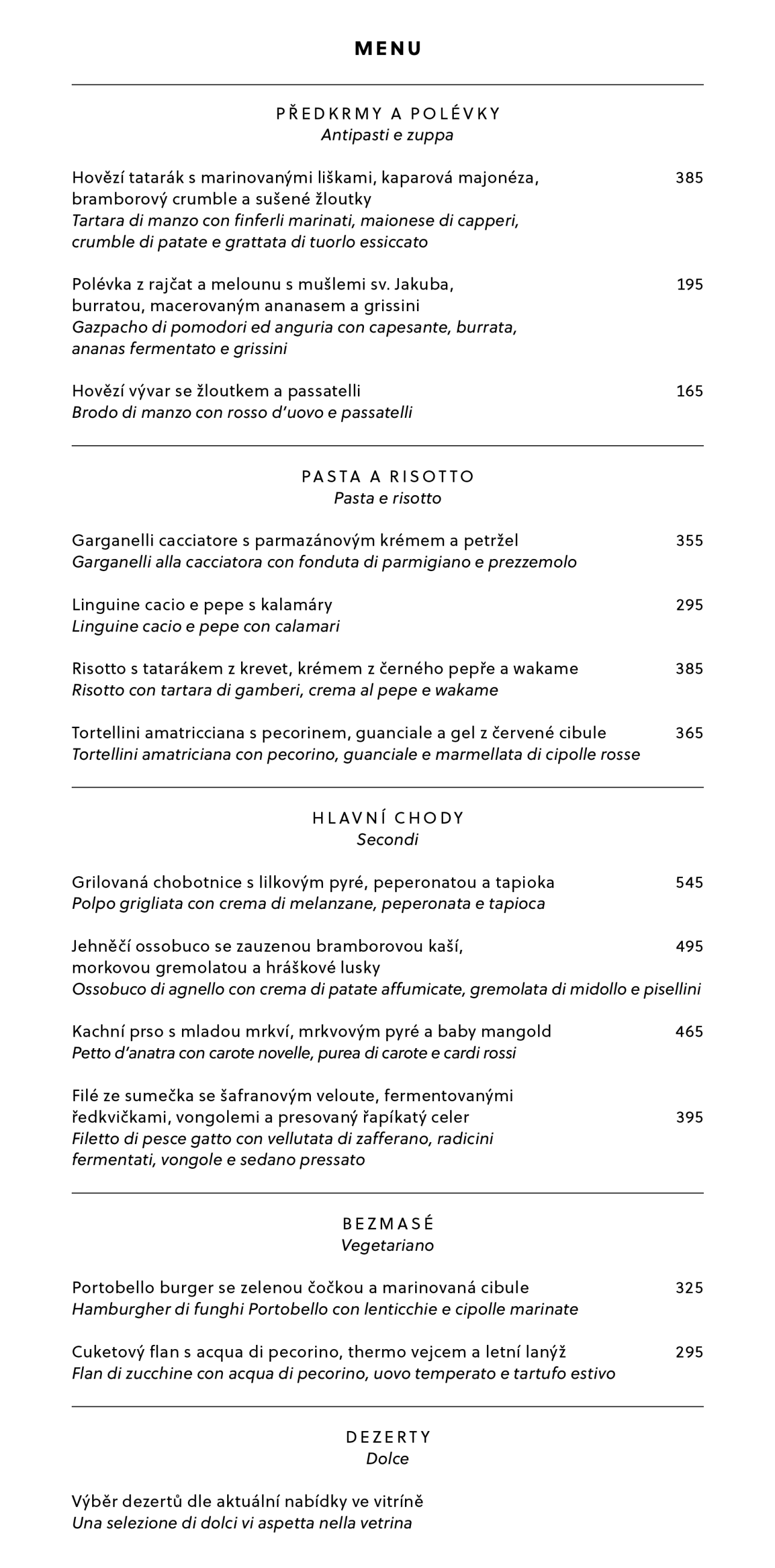 Bistroteka menu