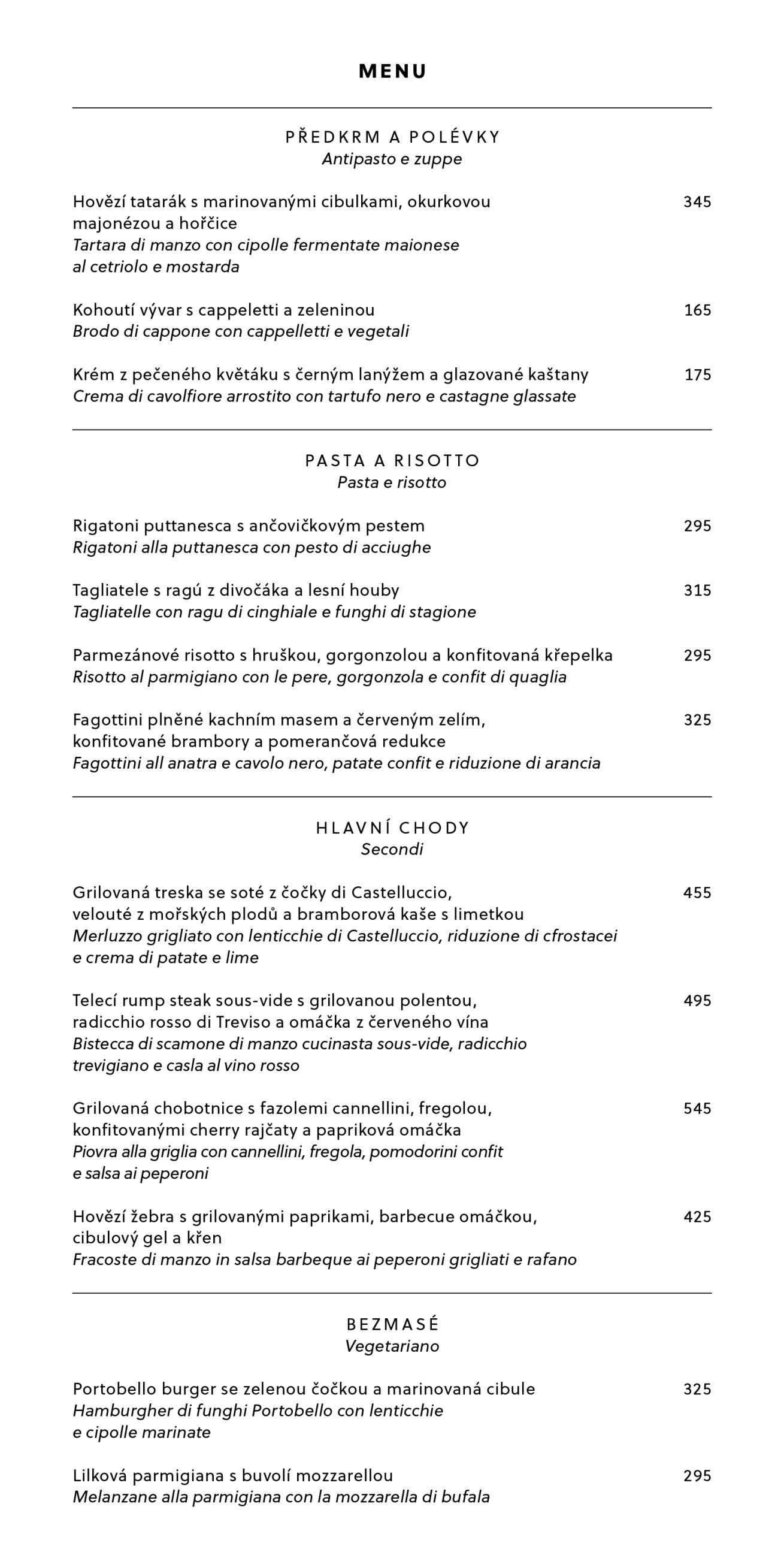 Bistroteka menu